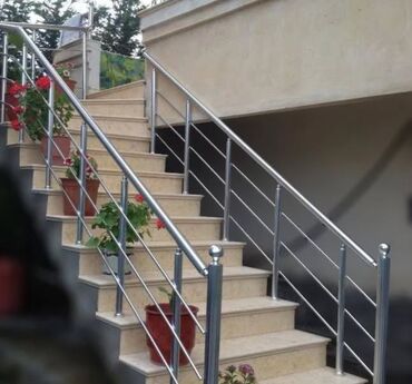 Pilləkən məhəccərləri: Yeni Pilləkən məhəccəri, Paslanmaz polad, Pulsuz çatdırılma — 6