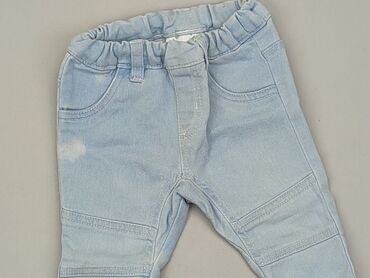 jesienne zestawy ubrań: Spodnie jeansowe, 0-3 m, stan - Zadowalający