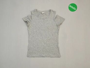 Koszulki: Koszulka S (EU 36), wzór - Jednolity kolor, kolor - Szary