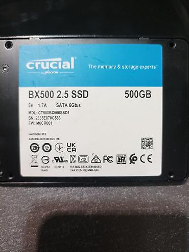 ПРОДАМ БУ,КАК НОВЫ-Crucial BX500 2.5" SSD — 500 ГБ - Форм‑фактор