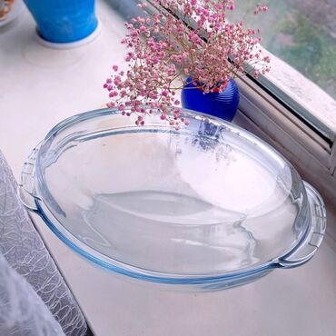 жаропрочная посуда: Стеклянная посуда для запекания. Жаропрочная. Длина блюда 35 см