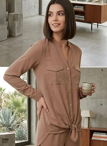 Ženska košulja/bluza u boji karamele - Kroj: opušten, duži model sa na lalafo.rs Ženska košulja/bluza u boji karamele - Kroj: opušten, duži model sa