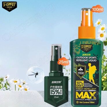 Другое для спорта и отдыха: 🟠 Спрей от комаров FOREST ZONE MAX Outdoor Sports Repellent Liquid 100