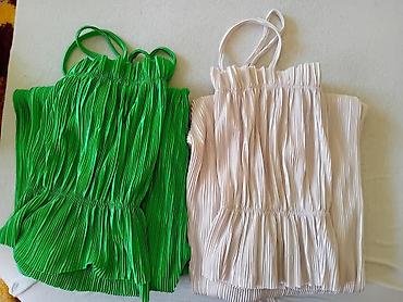 leprsave pantalone: Ženski plisirani set – top na tanke bretele i pantalone - Dvodijelni — 5