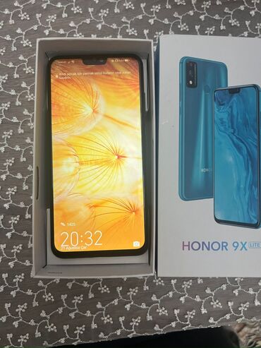 telfon satiwi: Honor 9X Lite, 128 ГБ, цвет - Голубой, Отпечаток пальца, Две SIM карты, С документами