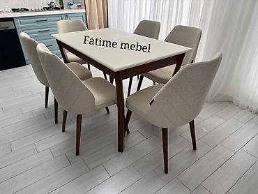 fatime mebel: Qonaq otağı üçün, Yeni, Açılmayan, Dördbucaq masa, 6 stul — 1