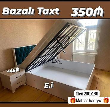 allah yazısı: Bazalı taxt – 200x160 ölçü • Yuxarıdan açılan geniş bazalı saxlama — 1
