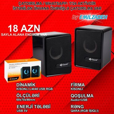 Prosessorlar: Dinamik “Kisonli L4040 USB RGB” 🚚Metrolara və ünvana çatdırılma var