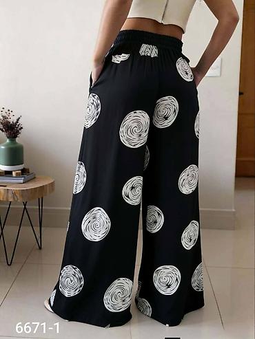 Pantalone: Ženske široke pantalone - Kroj: palazzo/široke nogavice, dužina do — 2