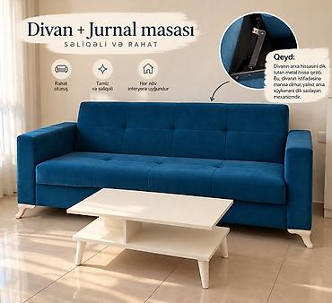 kreditlə divan: Divan və jurnal masası dəsti Müasir və səliqəli dizayna malik bu dəst — 1