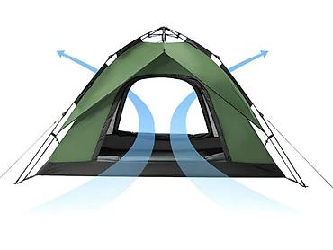 купол: Палатка Naturehike быстросборная, 3–4 места, цвет только синий! - — 3