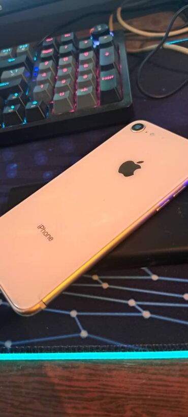 iphone 12 ош: IPhone 8, Колдонулган, 64 ГБ, Matte Gold, Заряддоочу түзүлүш, 74 %