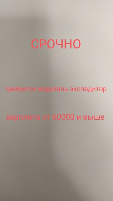 работа бишкек вадител: Срочно нужен водитель зарплата выше 60000 тысяч приходите сегодня