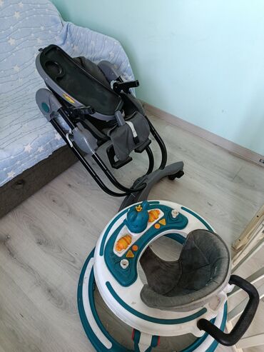 детская коляска с большими колесами: Детский набор для дома: ходунки + стульчик/шезлонг-качалка. - Ходунки