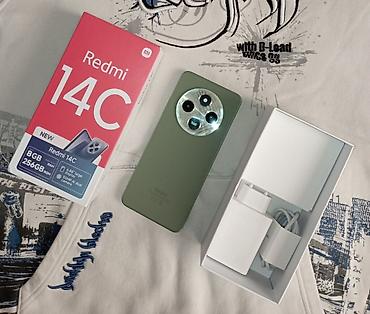 Redmi, Redmi 14C, Б/у, 256 ГБ, цвет - Зеленый, 1 SIM, 2 SIM