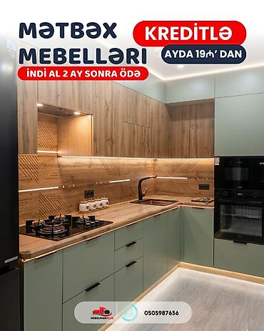 şaxda baba: Sifarişlə mətbəx dəsti, Özü çəkən petlələr, Mat laminat, Kredit var, Pulsuz çatdırılma — 1