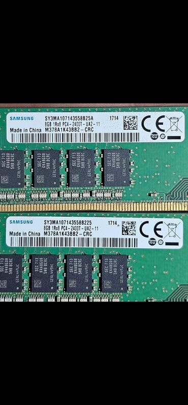 Оперативная память (RAM): Оперативная память, Б/у, Samsung, 8 ГБ, DDR4, Для ПК