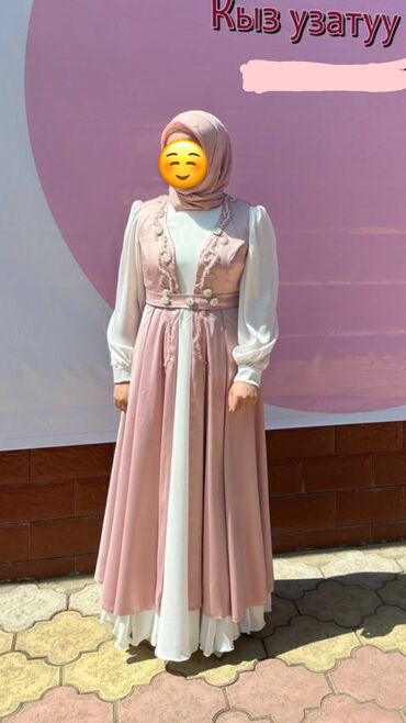 кыргызский платье: Вечернее платье, Длинная модель, С рукавами, One size
