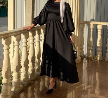 черная длинная платья: Повседневное платье, Турция, Длинная модель
