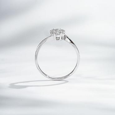 Украшения с бриллиантами: 💍 Кольцо из белого золота 750 пробы с лабораторными бриллиантами ✨ — 6
