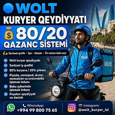 bolt catdirilma elaqe: Moto-kuryer tələb olunur, Gündəlik ödəniş, Təcrübəsiz — 1
