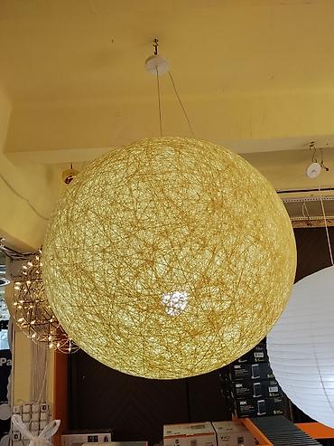 study lamp: Подвесной светильник-шар из нитей - Форма: сферический абажур — 1