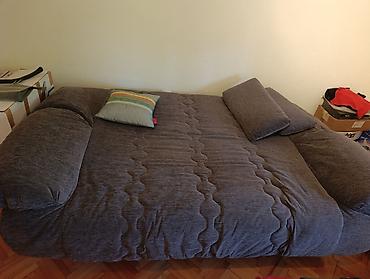 ikea decije komode: Ugaona garnitura/sofa na razvlačenje sa foteljom – tamnosiva tkanina — 3