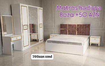 yataq desti: Yataq otağı mebel dəsti Tərkib: - 2 tumbalı geniş çarpayı (yumşaq — 1