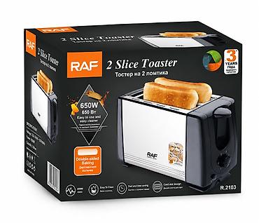 raf toster: №: 16182 Məhsulun adı: Toster RAF R.2103 650W Silver/Black Brend: RAF — 2