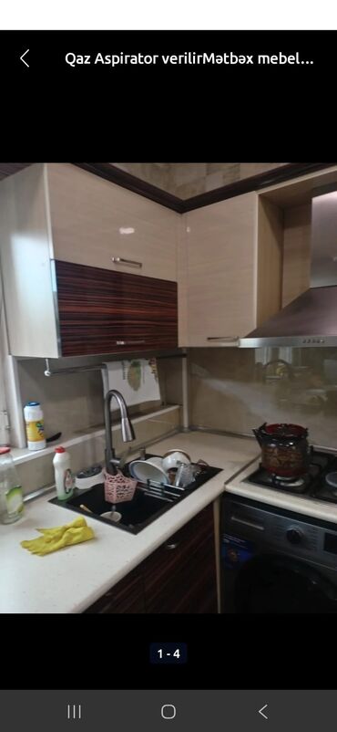 стол письменный: Qaz asbirator verilir Mətbəx mebeli dəsti - Dizayn: Parlaq krem və