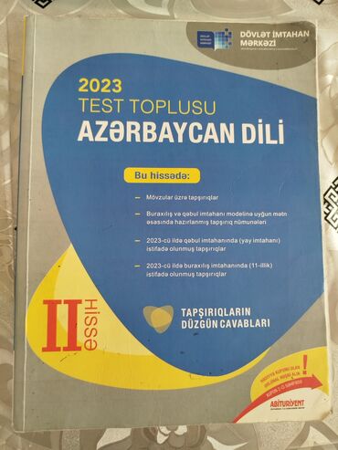 Чехлы: Azərbaycan dili test toplusu 2.hissə 2023. İçi yazılı deyil, cavabları