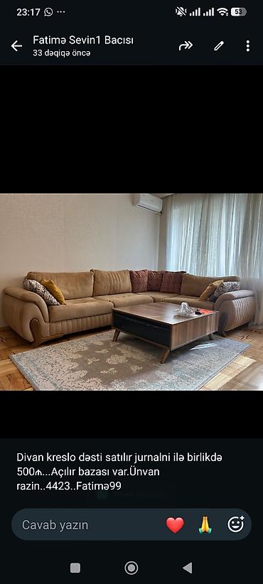 Divan kreslo dəsti satılır jurnalni ilə birlikdə 500₼. Açılır bazası lalafo.az -da Divan kreslo dəsti satılır jurnalni ilə birlikdə 500₼. Açılır bazası