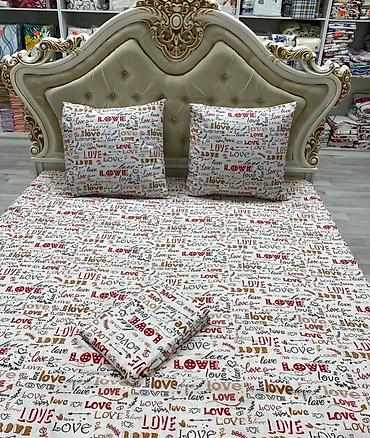 Комплекты постельного белья: Постельное бельё 100% хлопок, простыня, наш адрес Боконбаево на — 2