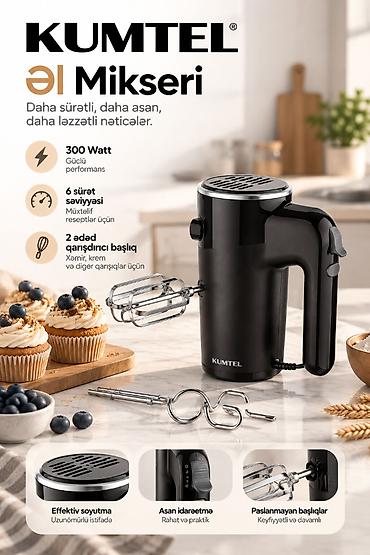 KUMTEL əl mikseri - 300 Watt güc – sürətli və sabit performans - 6