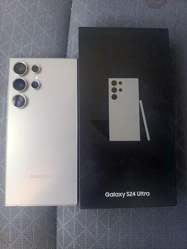 мегаком симки: Samsung Galaxy S24 Ultra, Колдонулган, 256 ГБ, түсү - Боз, 2 SIM