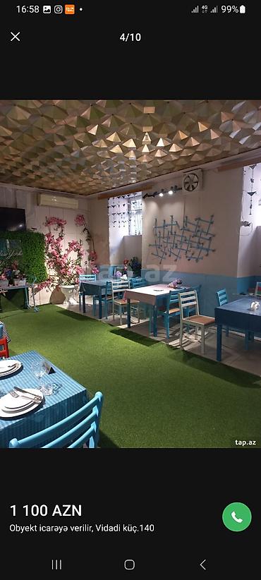 kafe stolari: Obyekt icarəyə verilir – Vidadi küç. 140 - Təyinat: hazır ictimai — 2
