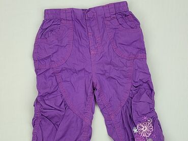 fioletowe legginsy: Niemowlęce spodnie materiałowe, 9-12 m, 74-80 cm, F&F, stan - Dobry