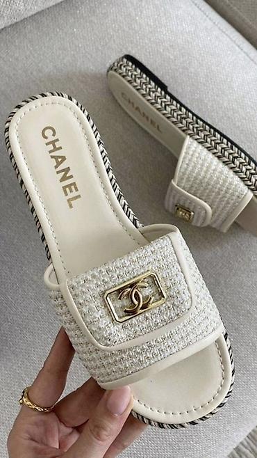 Сандалдар жана шлепкалар: Босоножкалар, 37, 38, Chanel, Жаңы, түсү - Ак, Өзү алып кетүү — 1