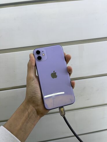 Apple iPhone: IPhone 11, Б/у, 64 ГБ, Deep Purple, Защитное стекло, Чехол, 100 %