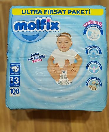 108 ədədlik paçka 3 nömrə Molfix Paçkasi 23 manat 3 paçka 108 ədədlik at lalafo.az 108 ədədlik paçka 3 nömrə Molfix Paçkasi 23 manat 3 paçka 108 ədədlik