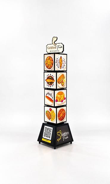 Shinebox 360 – Restoran və Kafələr üçün Fırlanan İşıqlı Reklam Stendi