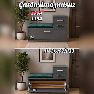 skaflar ucuz: Yeni, 1 qapı, Boz, Taxta Ayaqqabı dolabı — 1