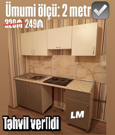 Masa və oturacaq dəstləri: *Mətbəx mebellərinin sifarişlə hazırlanması✔️* Ölçü : 2 metr üst