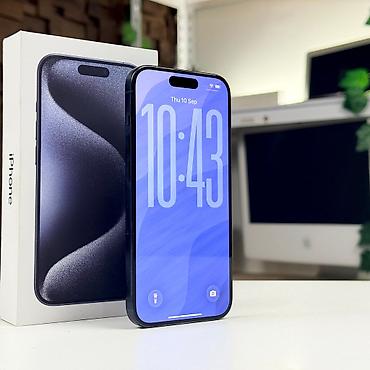 dji osmo poket: IPhone 15 Pro Max, Б/у, 512 ГБ, Blue Titanium, Зарядное устройство, Защитное стекло, Чехол, 88 % — 2