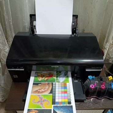 б у запчасти для компьютеров: Принтер Epson P50 6 цветов, рабочий, состояние как на фото, пример
