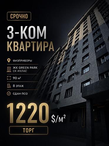 brk group: 3 комнаты, 90 м², Физприборы Элитка, 8 этаж, ПСО (под самоотделку) — 1