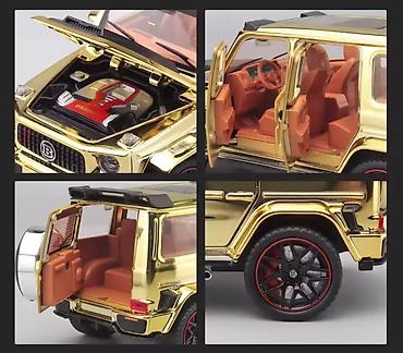 mini mercedes: Qızılı rəngdə metal maqnitofonlu model avtomobil – off-road SUV — 3