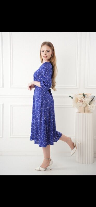 Повседневные платья: Элегантное женское платье миди с длинными рукавами, идеально — 8