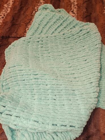 детские одеяла и пледы: Плед вязанный, детский, из пряжи alizade puffi. Размер 80*120см