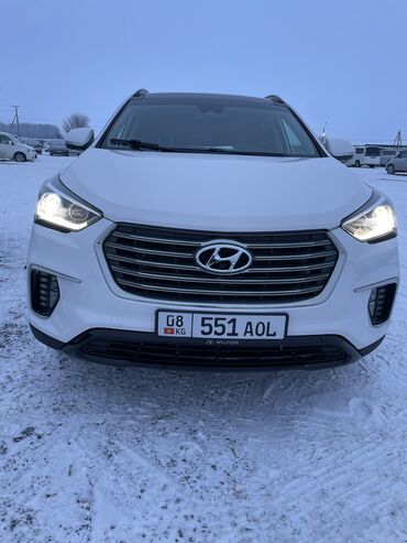 белый hyundai: Hyundai Santa Fe: 2018 г., 3.3 л, Автомат, Бензин, Кроссовер